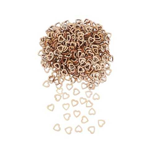 CAXUSD 500 Stück Hohle Liebes Holzspäne Herzform Holzplatte Holzherz Unbehandelte Holzausschnitte Herz Holzscheiben Holzherzen Zum Basteln Valentinstag Holzdekor Beige von CAXUSD