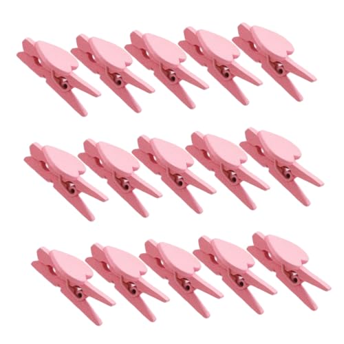CAXUSD 50pcs Hölzerne Herzförmige Memohalter Süße Papierklammern Süßes Liebesherzpapier Kleine Papierklammern Mikrobindungsklammern Drahtfotohalter von CAXUSD