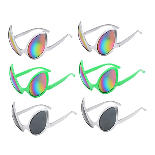 CAXUSD 6 Paare Lustige Plastik Sonnenbrillen für Partybrillen Festival Zubehör Leichte Bequeme Extragroße Außergewöhnliche Brillen in Silber und Grün für Fasching Karneval CAXUSD 6 Paare Lustige Plastik Sonnenbrillen für Partybrillen Festival Zubehör Leichte Bequeme Extragroße Außergewöhnliche Brillen in Silber und Grün für Fasching Karneval von CAXUSD