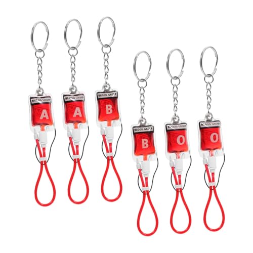 CAXUSD 6 Stück Blutgruppen Schlüsselanhänger Halloween Party Favor Anhänger für Taschen und Handys Kreative Schlüsselringe mit A B und Typen für Festliche Anlässe CAXUSD 6 Stück Blutgruppen Schlüsselanhänger Halloween Party Favor Anhänger für Taschen und Handys Kreative Schlüsselringe mit A B und Typen für Festliche Anlässe von CAXUSD