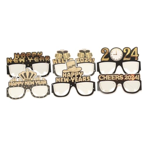 CAXUSD Gläser Schnapsgläser 6 Stück Dekorpapier-Brillen n 2024 Papierbrillen Performance-Brillen Kostüm-Brillen Party-Fotobrillen Performance-Requisiten Party-Brillenrahmen Bekleidung von CAXUSD