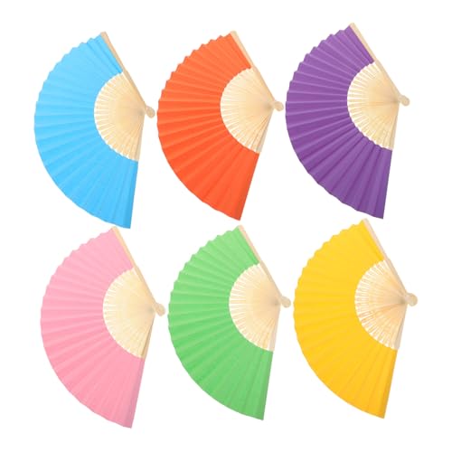 CAXUSD 6 Stück Faltbare Papierfächer Bunte Diy Handfächer für Kunstprojekte Vorschule und Partydekorationen Leicht und Einfach zu Gestalten CAXUSD 6 Stück Faltbare Papierfächer Bunte Diy Handfächer für Kunstprojekte Vorschule und Partydekorationen Leicht und Einfach zu Gestalten von CAXUSD