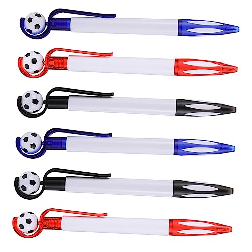 CAXUSD 6 Stück Kugelschreiber Fußball-partygeschenke Fußball Stifte Schulbedarf Fußball-partybevorzugung Schulbriefpapier Kunststoff Fußball Stift Handwerk Stift Im Fußball-stil Plastik von CAXUSD