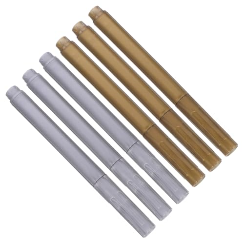 CAXUSD 6 Stück Teiliges Abwischbare Kunststoff Paint Marker Stifte Gold und Silber Vielseitig für Keramik Metall für Wein und Trinkgläser Kunst und DIY Projekte CAXUSD 6 Stück Teiliges Abwischbare Kunststoff Paint Marker Stifte Gold und Silber Vielseitig für Keramik Metall für Wein und Trinkgläser Kunst und DIY Projekte von CAXUSD