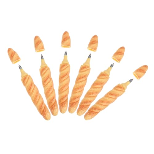 CAXUSD 6 Stück Teiliges Brotförmige Kugelschreiber Realistische Baguette Schreibstifte Kreative Lebensmittel Büro Schulbedarf Party Mitgebsel Für Studenten von CAXUSD