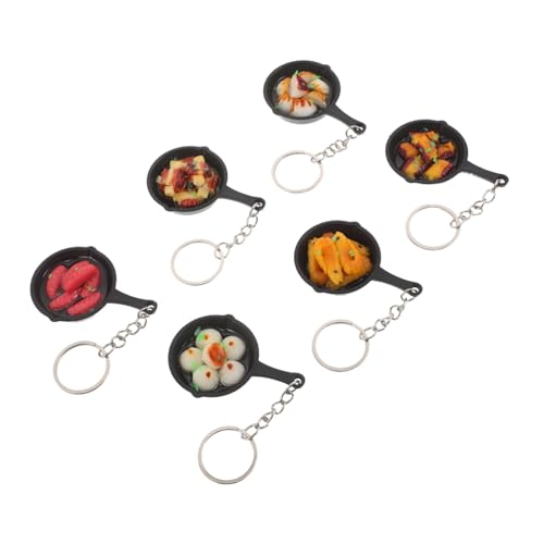 CAXUSD 6 Stück Teiliges Mini-food-schlüsselanhänger Realistischen Pfannen-charms Niedliche Bag-charms Lustige Schlüsselanhänger für Taschen Party-deko und CAXUSD 6 Stück Teiliges Mini-food-schlüsselanhänger Realistischen Pfannen-charms Niedliche Bag-charms Lustige Schlüsselanhänger für Taschen Party-deko und von CAXUSD
