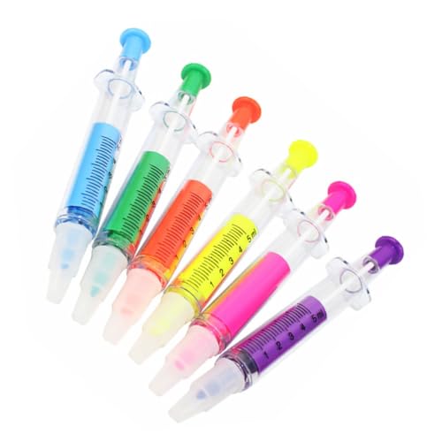 CAXUSD 6 Stück Textmarker Marker Kugelschreiber Textmarker Schreiben Textmarker Markierungsstifte Textmarker Breite Spitze Pastellmarker Milder Farbhighlighter Bunt Abs von CAXUSD