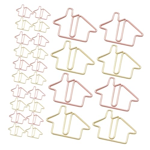CAXUSD 60 Stück Büroklammer Geschenkformpapierclips Papierclip -Dekorationen Hinweis Clip süß Papierclip Roségold Home-Clip Dekorative Papierklammern große Dokumentklemmen Metall von CAXUSD