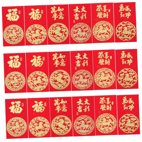 CAXUSD 60 Stück Rote Umschläge Jahr Des Pferdes Chinesische Lunar Geldumschläge für Frühlingsfest Hochzeit Traditionelle Hongbao für Neujahrsfest Familienglück von CAXUSD