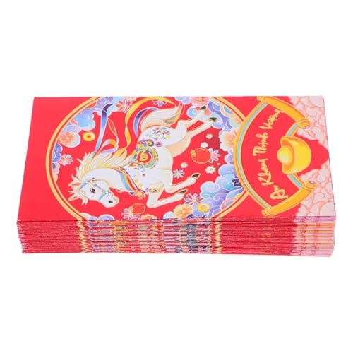 CAXUSD 60 Stück Rote Umschläge Neujahr 2026 – Vietnamesisches Hong Bao Rote Päckchen Glücksgeldumschläge Mit Pferd Für Das Chinesische Frühlingsfest von CAXUSD