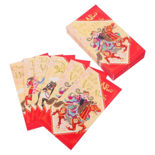 CAXUSD 60 Stück Rote Umschläge Neujahr 2026 – Vietnamesisches Hong Bao Rote Päckchen Glücksgeldumschläge Mit Pferd Für Das Chinesische Frühlingsfest von CAXUSD