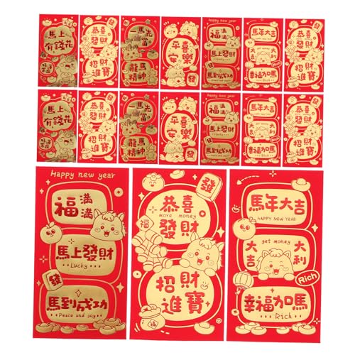CAXUSD 60 Stück Teiliges Chinesische Neujahrsumschläge Jahr Des Pferdes Rote Geldumschläge Hongbao für Frühlingsfest Hochzeit Geburtstag Glückwunschkarten Vielseitig Einsetzbar Elegant von CAXUSD