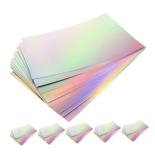 CAXUSD 60 Stück Teiliges Holographisches Metallic Spiegelkarton Glänzendes Robustes Bastelpapier für DIY Einladungskarten Scrapbooking Vielseitiges Farbenfrohes Bastelmaterial für CAXUSD 60 Stück Teiliges Holographisches Metallic Spiegelkarton Glänzendes Robustes Bastelpapier für DIY Einladungskarten Scrapbooking Vielseitiges Farbenfrohes Bastelmaterial für von CAXUSD