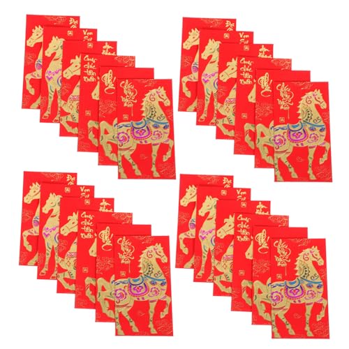 CAXUSD 60 Stück Vietnamesische Rote Umschläge mit Pferdemotiv Glücksumschläge für Frühlingsfest Neujahr Hochzeiten und Geburtstagsgeschenke von CAXUSD