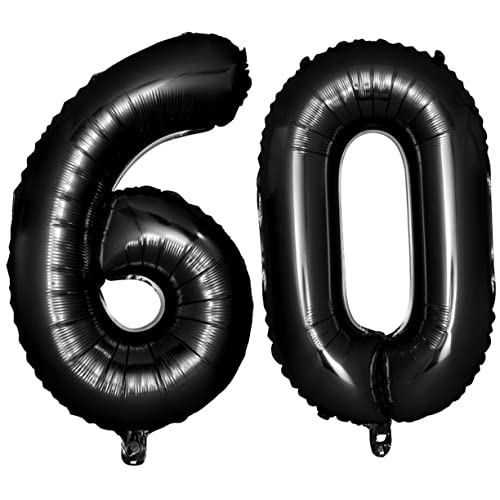 CAXUSD 60Nummer Schwarze Zahlenballons Für Geburtstags Und Jubiläumsfeiern Jumbo Folienballons Langlebig Und Wiederverwendbar Für Festliche Dekorationen von CAXUSD