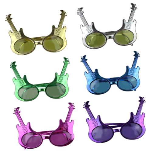 CAXUSD Ornament 6St Gitarrenbrille einzigartige Brillen Foto-Requisite Geschenke das Geschenk Kostümzubehör Partyzubehör Erwachsener Dekorationen elektrische Gitarre Sonnenbrille von CAXUSD
