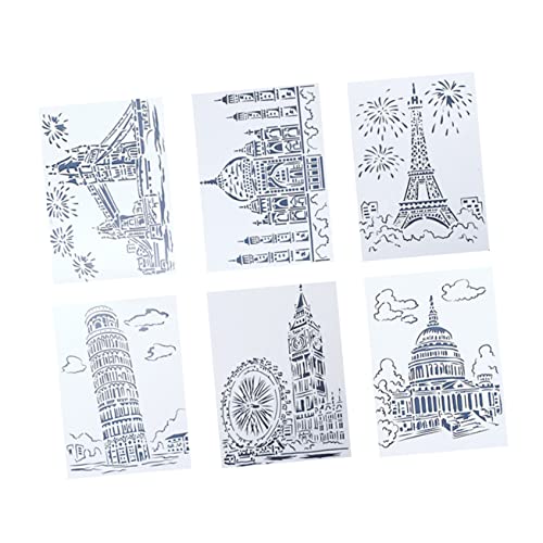 CAXUSD 6stücke Pack Architektur-malvorlagen Hohlzeichenvorlagen Junge Mädchen Zeichenschablonen Bastelvorlagen Diy Malschablonen Für Anfänger Leicht Zu Reinigen CAXUSD 6stücke Pack Architektur-malvorlagen Hohlzeichenvorlagen Junge Mädchen Zeichenschablonen Bastelvorlagen Diy Malschablonen Für Anfänger Leicht Zu Reinigen von CAXUSD