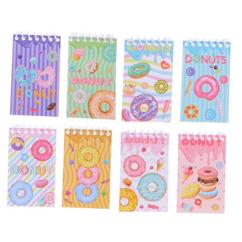CAXUSD 8 Stück Donut Notepad tragbare Journalbuchschule Vorräte kleiner Notizblock Schreiben von Notizbuch Team Spiral Notebooks kleine spiralblöcke Schulhefte Notizbücher Masse Papier von CAXUSD
