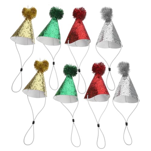 CAXUSD 8 Stück Glitzernde Hüte mit Pompons für Erwachsene Festliche Party Dekorationen für Geburtstagsfeiern und Feiertage von CAXUSD