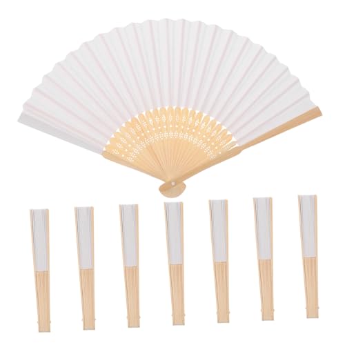 CAXUSD 8 Stück Teiliges Weißer Handlicher Papierfächer zum Bemalen Faltbare Kinderbastelfächer aus Papier und Holz Tragbar für Sommer Outdoor events Kreative DIY kunst und CAXUSD 8 Stück Teiliges Weißer Handlicher Papierfächer zum Bemalen Faltbare Kinderbastelfächer aus Papier und Holz Tragbar für Sommer Outdoor events Kreative DIY kunst und von CAXUSD