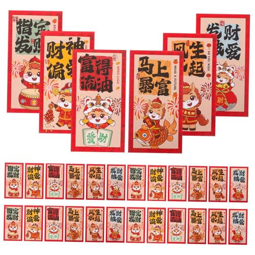 CAXUSD 90 Stück Jahr des Pferdroten Pakets Geldbeutel zum Mondneujahr frühlingsrote umschläge chinesische neujahrsgeldumschläge Frühlingsfest rote Pakete rote pakete Papier von CAXUSD
