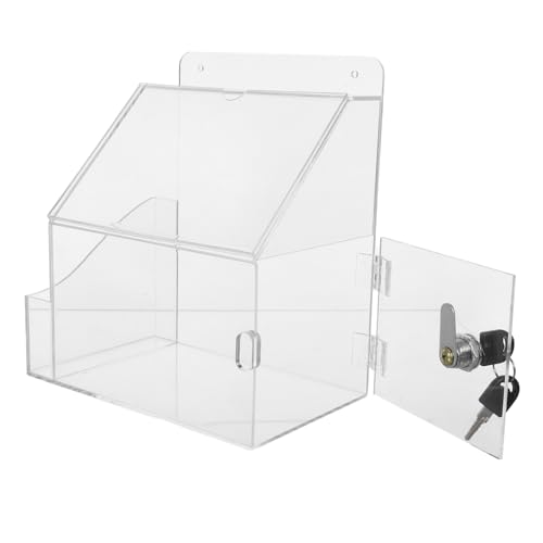 CAXUSD Acryl Wahlurne mit Schloss und Schlitz Multifunktionale Transparente Spendenbox für Abstimmung Vorschläge Fundraising und Wohltätigkeit im Büro von CAXUSD