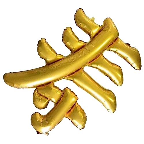 CAXUSD Ballon Goldrand Geschenke für Erwachsene das Geschenk Golddekor Geburtstagsdekoration goldenes Geburtstagsdekor Shou-Charakter dekorative Gegenstände China ältere von CAXUSD