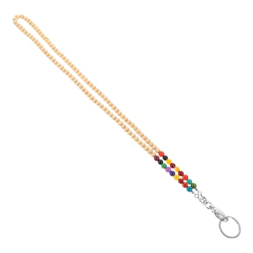 CAXUSD Beaded Lanyard mit Bunten Holzperlen Ausweishalter Band für Id Karten Leichtes Schlüsselband zum Umhängen Stabiles und Langlebiges Design für Mitarbeiter Studenten Medizinisches von CAXUSD