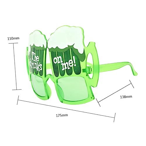 CAXUSD Bierbrille Bierkrugbrille Bierkrug Sonnenbrille Lustige Brille Grüne Sonnenbrille Schicke Brille Bier Sonnenbrille St Patricks Day Partyzubehör Gläser Requisiten von CAXUSD