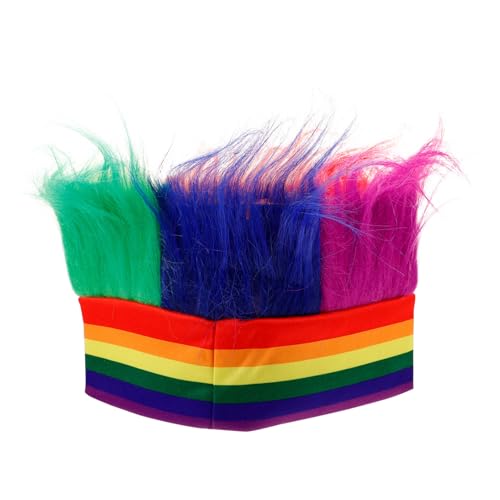 CAXUSD Bunte Regenbogen Perücken Haarband Mütze mit Elastischem Kopfband für Erwachsene Langlebige Synthetische Fasern Karneval Kostüm Party Zubehör Verstellbar und Farbfest CAXUSD Bunte Regenbogen Perücken Haarband Mütze mit Elastischem Kopfband für Erwachsene Langlebige Synthetische Fasern Karneval Kostüm Party Zubehör Verstellbar und Farbfest von CAXUSD