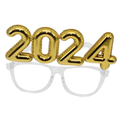 CAXUSD Digitale Partybrille Transparent Goldfarben Spaßige Foto Requisite Leicht und Bequem Für Neujahrsfeier Tanz und Bühnenauftritte von CAXUSD
