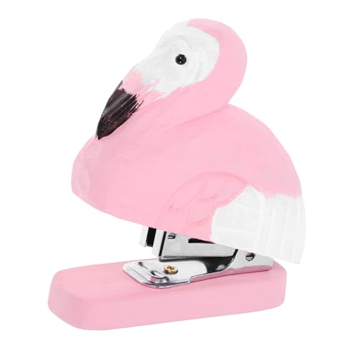 CAXUSD Flamingo Heftler Handhefter Neuheit Hefter Kleiner Süßer Hefter Flamingo -figur Figurhefter Hefter in Tierform Hefter Süß Süße Hefter Für Den Schreibtisch Kinderhefter Holz Rosa von CAXUSD