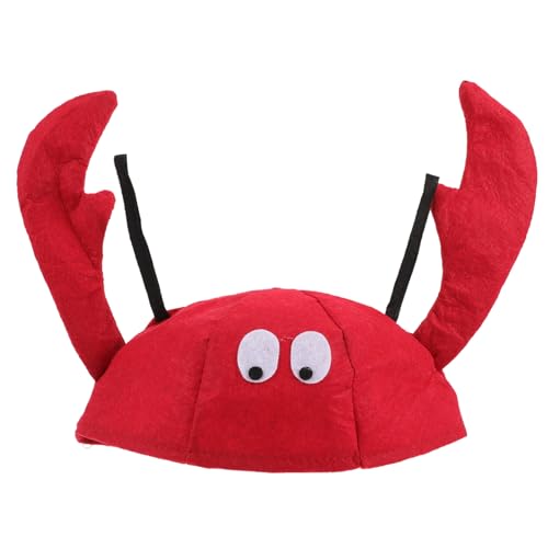 CAXUSD Flanell Lobster Hut Kostüm Kopfbedeckung Unisex Party Halloween Karneval Erwachsene Angenehm Bequem Partykostümhut von CAXUSD