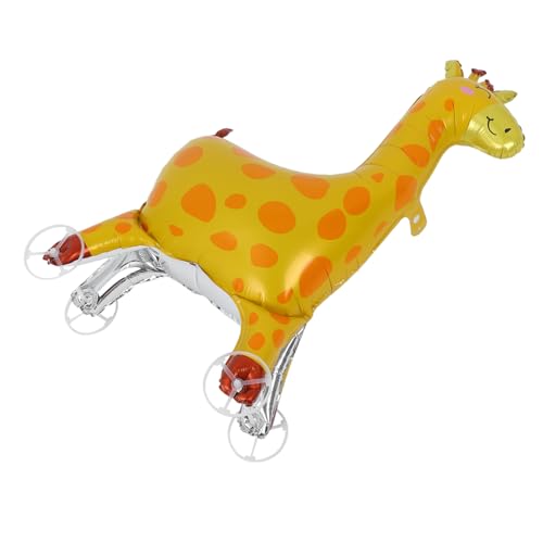 CAXUSD Giraffenballon Schlauchboote Für Kinder Aufblasbare Dschungeltiere Dschungeldruck Aluminiumfolienballons Tierpartyballons Ballontierpartyzubehör Aluminiumfolie Gelb von CAXUSD