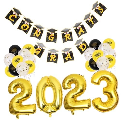 CAXUSD Exquisite Graduierung 2023 Folienballons Latexballons Congrats Banner Dekorative Requisiten CAXUSD Exquisite Graduierung 2023 Folienballons Latexballons Congrats Banner Dekorative Requisiten von CAXUSD