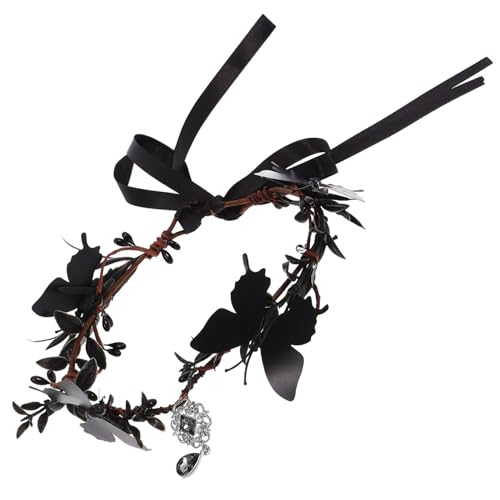 CAXUSD Schwarzes Schmetterlings-stirnband Gothic Schmetterlinge Stirnband Für Damen Halloween-party-haarband Kopfbedeckung Für Festivals von CAXUSD