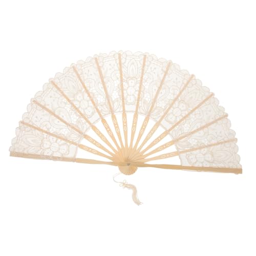 CAXUSD Handfächer aus Spitze Faltfächer mit Blumenstickerei Vintage Dekoration für Tanz Hochzeiten und Festivals Tragbar und Elegant und Langlebig CAXUSD Handfächer aus Spitze Faltfächer mit Blumenstickerei Vintage Dekoration für Tanz Hochzeiten und Festivals Tragbar und Elegant und Langlebig von CAXUSD