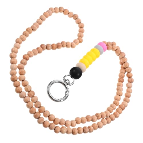 CAXUSD Holzperlen Ausweishalter Band Farbenfrohes Leichtes Zugband mit Silikonperlen Vielseitiges Schlüsselanhänger Zugband und Modisches Accessoire für Damen Praktische Lanyard Halskette CAXUSD Holzperlen Ausweishalter Band Farbenfrohes Leichtes Zugband mit Silikonperlen Vielseitiges Schlüsselanhänger Zugband und Modisches Accessoire für Damen Praktische Lanyard Halskette von CAXUSD
