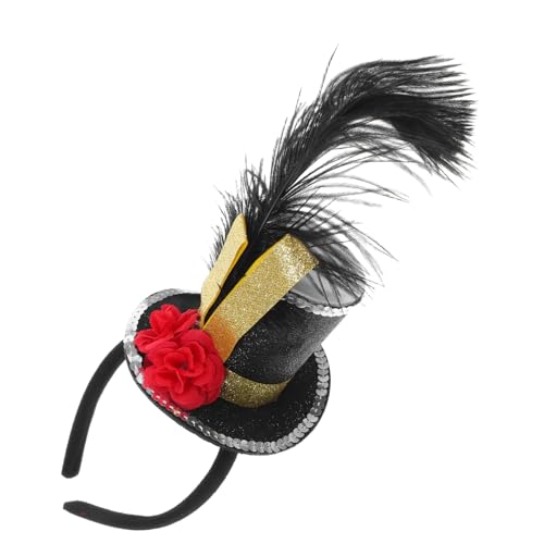 CAXUSD Hut Stirnband Steampunk-zubehör Party Tea-party-haar-accessoire Halloween-kopfschmuck Karneval Kopfbedeckung Geburtstag Kopfschmuck Steampunk-stirnband Black Vlies von CAXUSD