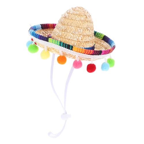 CAXUSD Kleiner Hut Hawaiianischer Cosplay-hut Strohhüte Für Spanischer Strohhut Mexikanischer Sombrero-hut Mini Mexikanischer Hut Fiesta-partyhut Sonnenhut Bommel Polyester Mexiko von CAXUSD