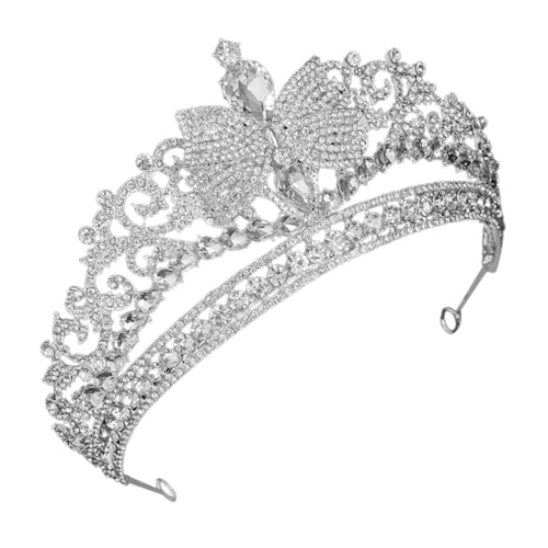 CAXUSD Strass-krone Aus Zinklegierung Glänzende Kopfbedeckung Für Brautpartys Und Hochzeiten Robustes Kopfschmuck-accessoire Mit Strasssteine Für Geburtstage Und Feiern von CAXUSD