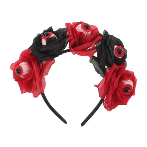 CAXUSD Leichtes Halloween Headband mit Gruseligem Blutigen Augen und Rosenmotiv Wiederverwendbares Party Accessoire für Kostüme und Gruselige Cosplay Events von CAXUSD