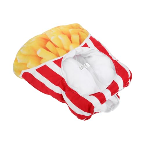 CAXUSD Lustiger Plüsch Pommes Frites Hut Weicher Party Kopfschmuck für Erwachsene und Niedliche Karneval Kopfbedeckung Originelles für Festival und Geburtstag Feier von CAXUSD