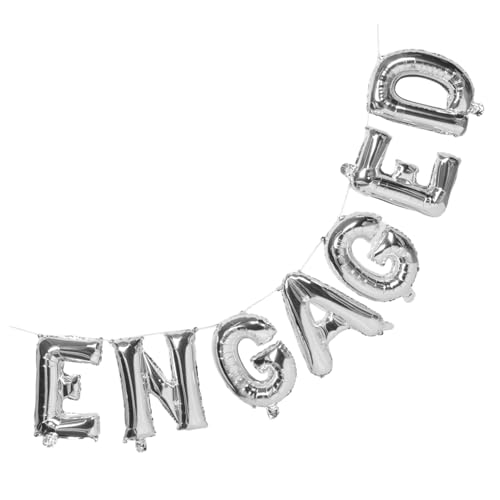 CAXUSD Metallic Silber Engaged Folienballons Romantische Buchstaben-dekoration für Verlobungsfeier Vielseitiger Party-hintergrund für Fotos Langlebig aus Aluminiumfolie Eleganter von CAXUSD