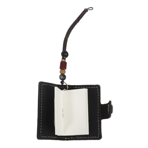 CAXUSD Mini -Reisekonto Mini-Notizbuch-Schlüsselanhänger Notizbuch für Taschenreisende Taschennotizbuch Bücher in Taschengröße Journal Memo Notepad Echtes Leder Black von CAXUSD