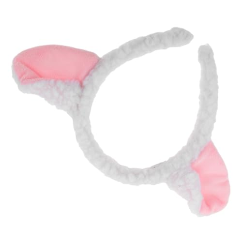 CAXUSD Niedliches Weißes und Pinkes Schafohren Haarband Perfektes Kostümzubehör für Halloween Cosplay Partys und Fotoshootings von CAXUSD