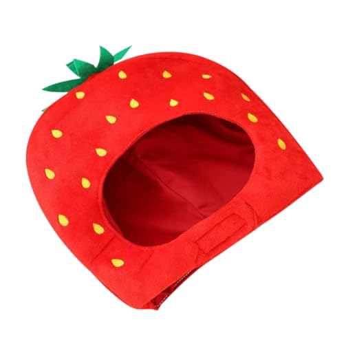 CAXUSD Partyhut Erdbeer-Kopfbedeckung Erdbeer-Haarband kinder häuschen kinderkostüm Kleidung Dekor Erdbeer-Cosplay Erdbeerkopfschmuck Erwachsener Requisiten Thailand Erdbeere schmücken von CAXUSD