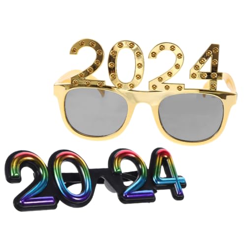 CAXUSD Partyzubehör 2 Stück 2024 2024 digitale Brille Frohes neues Jahr Brillen 2024 Partydekorationen für das neue Jahr faschingsbrille karnevalsbrille Geschenke Weihnachtssto Gläser von CAXUSD