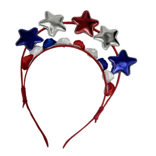 CAXUSD Pentagramm-stirnband Stern-stirnband Haarband Patriotische Partykopfbedeckungen Haarreifen Zum Gedenktag Veteranentag Haarschmuck Rave-accessoires Stirnbänder Für Damen Eisendraht von CAXUSD