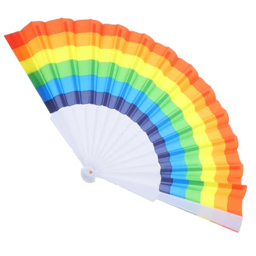 CAXUSD Regenbogen Faltfächer Tragbarer Bunter Fächer aus Kunststoff für Lgbtq Events Handgefertigter Fächer für Hochzeiten Partys und Dekoration CAXUSD Regenbogen Faltfächer Tragbarer Bunter Fächer aus Kunststoff für Lgbtq Events Handgefertigter Fächer für Hochzeiten Partys und Dekoration von CAXUSD